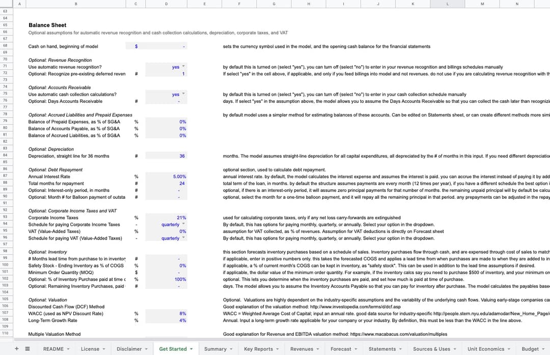 Standard Financial Model